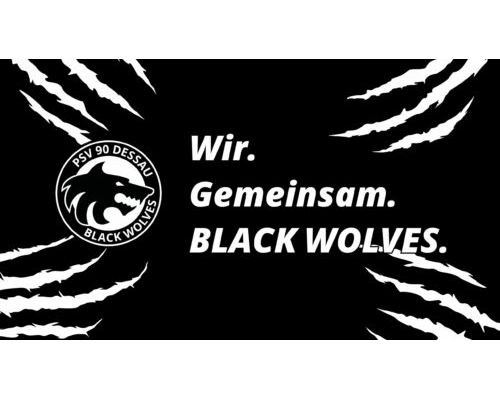 Desktop Hintergrund – Black Wolves mit Spruch