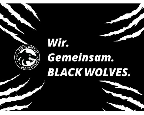 Mobil Hintergrund – Black Wolves mit Spruch (4:3)